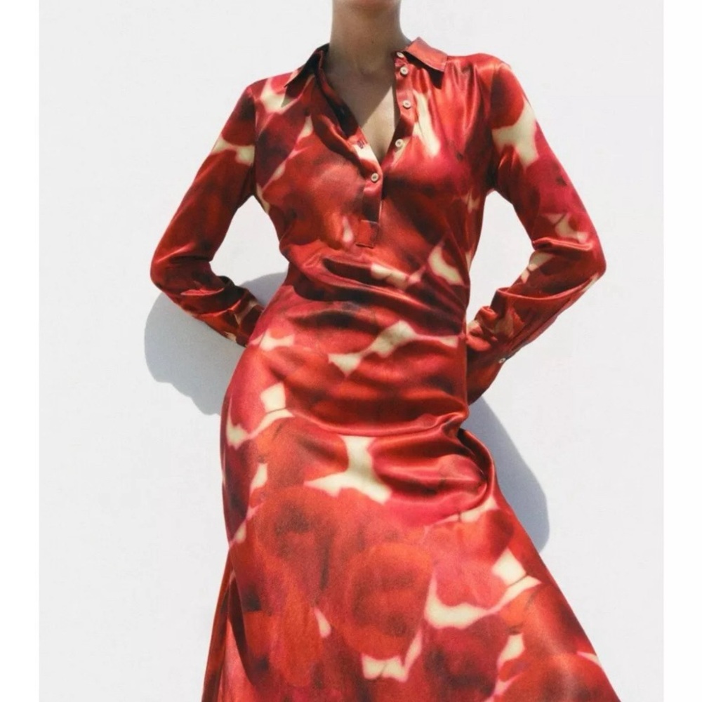 Stunning Red Floral Dress